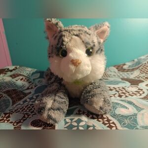 12" Aurora silver tabby cat stuffed animal